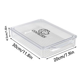 Yomjarl Cookie Containers Airtight Large Cookie Box Drawer-Type Food Refrigerator Organizing Stackable Snack Container for Storage and Transportation of Baked Biscuits, Seafood, Vegetables Clear