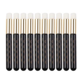 Cepillo Limpiador de Pestañas, Cepillos de champú Para Pestañas Faciales, de Acrílico Suave, Tubo Dorado de Aluminio, 10 Uds. Para el Hogar (Negro)