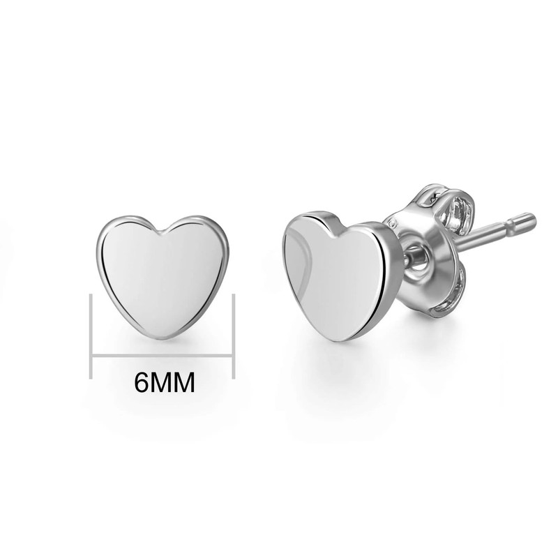 Philip Jones Silver Plated Heart Stud Earrings