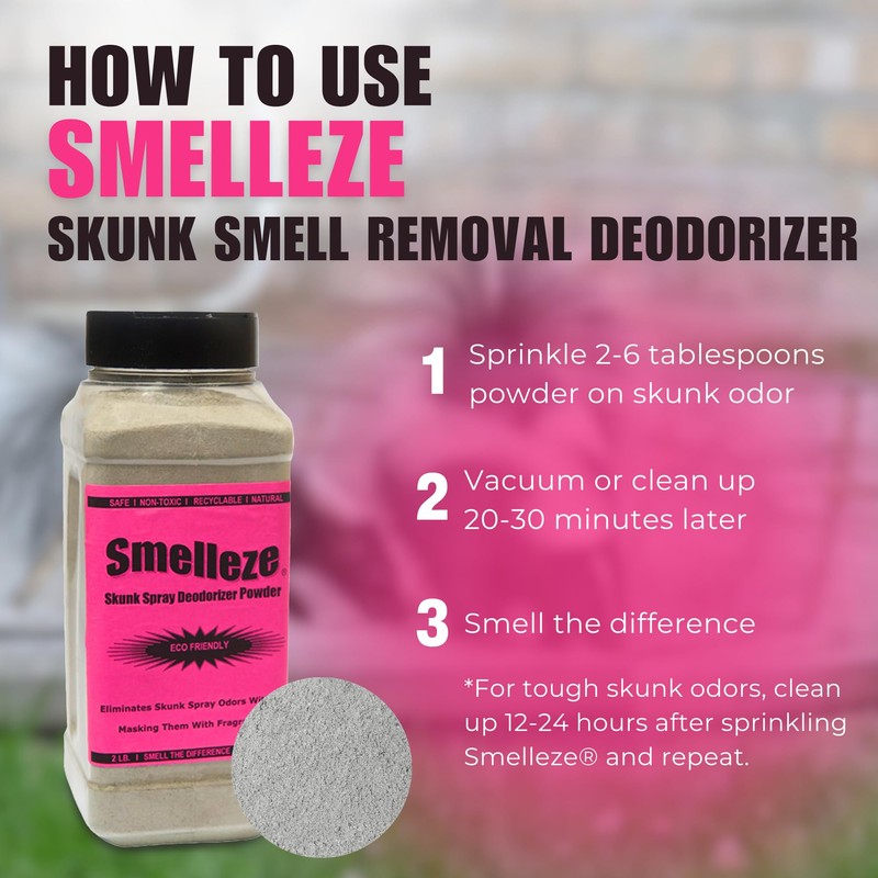 SMELLEZE Natural Skunk Smell Removal Deodorizer: 2 lb. Powder Get