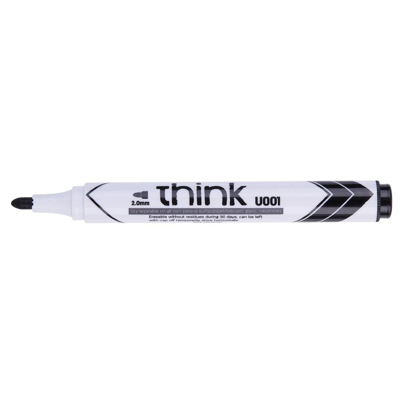 DELI Think Dry Erase Marker Pens Bullet Tip 2.0mm Black