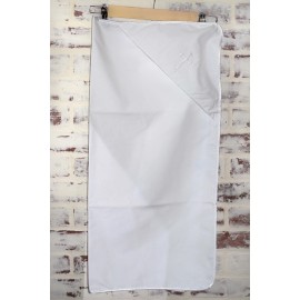 Petit Ami White Batiste Hooded Blanket with Embroidered Cross