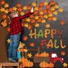 Whaline 100Pcs Happy Fall Tree Cutouts Autumn Maple Leaf Bulletin