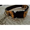 Handmade Yellow Prince Crown Adjustable Dog Collar with removable Tag