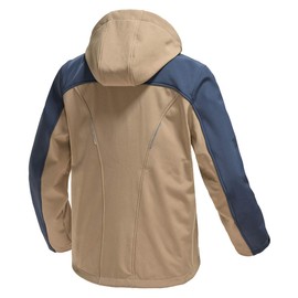 Gopune Men's Lightweight Soft Shell Jacket Fleece Lined Waterproof Hooded Hiking Winter Jacket (Khaki,2XL)