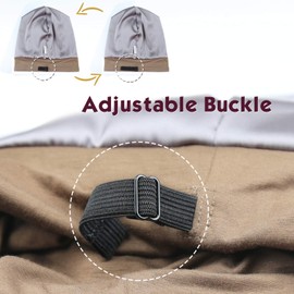 Comfortable Satin Lined Sleep Cap Smooth Fabric Hats for Curly Hair Tiger Stripe Light Brown