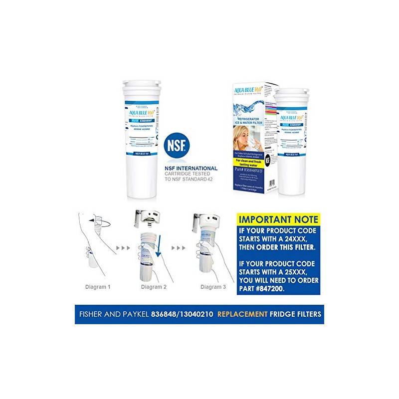 Fisher and Paykel Fridge Filter Replacement for 836848, 13040210, 67003662