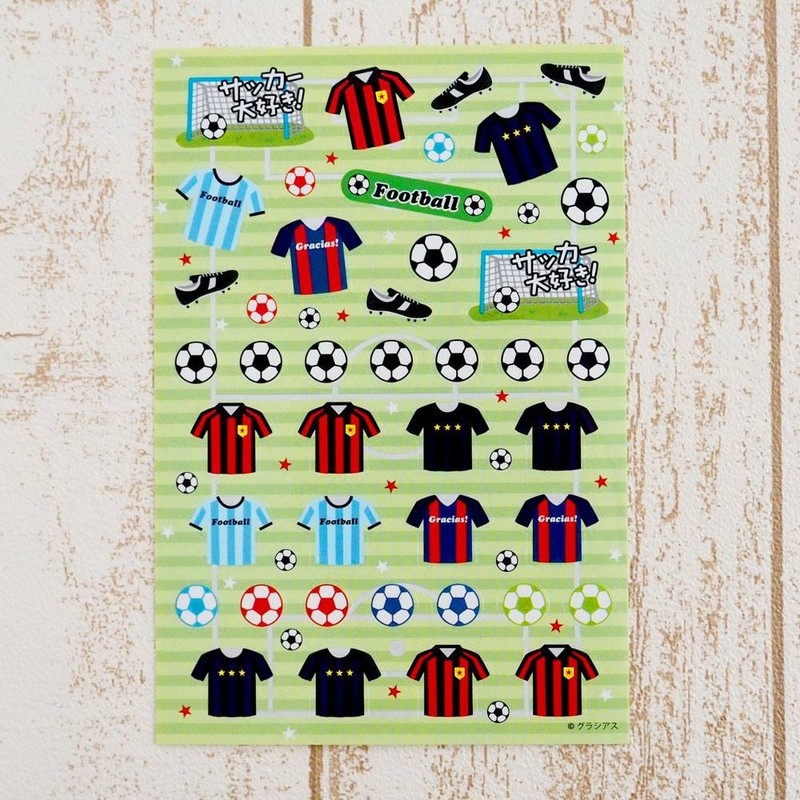 Soccer Glacius Soccer Pattern Original Postcard Size Sticker