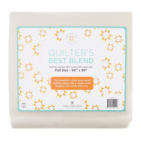 Quilt Batting Full Size 90" x 96" | 80/60 Warm