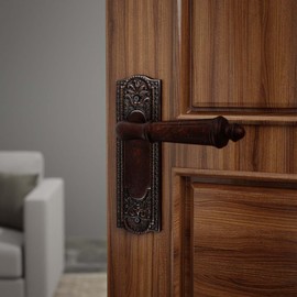 Renovators Supply Manufacturing Door Back Plate Brass 7 1/4 in. Escutcheon Cover Ornate Doorplate in Oil Rubbed Bronze Finish