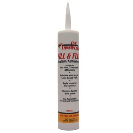PVC TrimWelder Fill & Flex PVC Adhesive Sealant 300 mL, Slow Curing, Resists Long Term Yellowing, Paintable, High Flexibility for Hot and Cold Temperatures