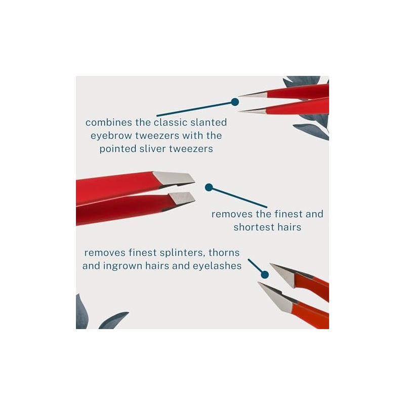 REMOS Tweezer Set 3 Pieces with Eyebrow, Splinter & Combination