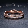 Qings 925 Sterling Silver, Rose Gold-plated Ring with Cubic Zirconia,