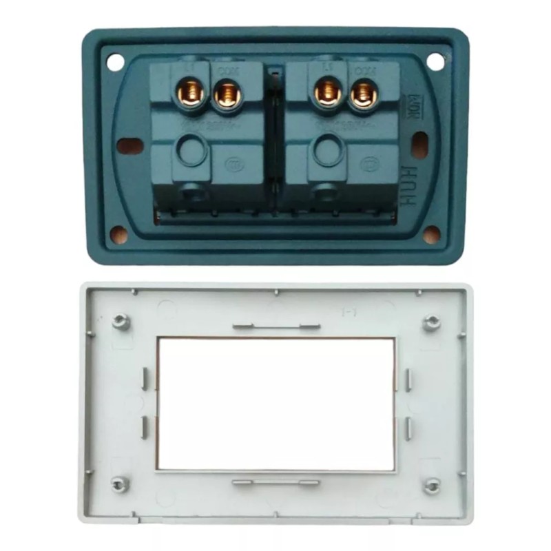 CL Apagador Doble Reforzado Switch De 2 Lineas Metalico