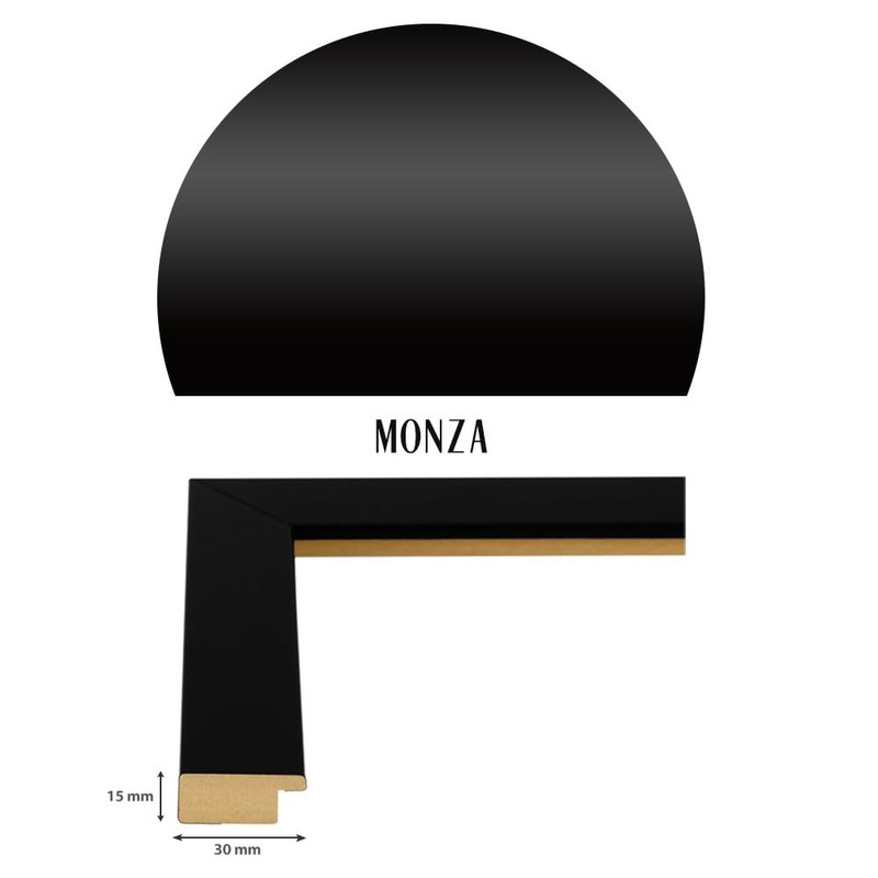 Bildershop-24 Monza Picture Frame in Black High Gloss in 15