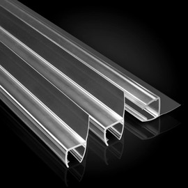 Shower Door Bottom Seal, 118Inch(3PCS x 39 Inch) Frameless Glass Door Side Seal Strip for 3/8 Inch Glass Shower Door Sweep Clear to Stop Leak (H-Type)