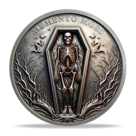 AtSKnSK Memento Mori Coin Momento Mori Coin Skull Coin Stoic Gifts Memento Mori Calendar Living Memento Mori Amor Fati Coin (You Only Live Once, Piece, 1)