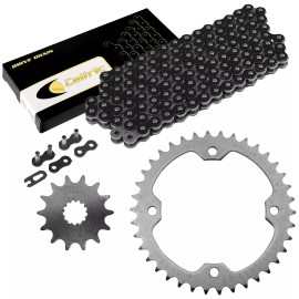 Caltric Black Drive Chain And Sprockets Kit for Yamaha YFZ450 YFZ450V 2004-2013
