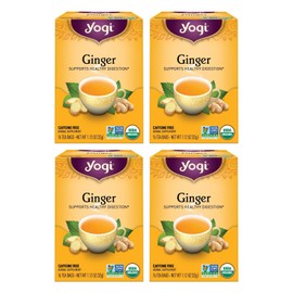 Yogi Organic Ginger Tea 16 Count Herbal Tea Bags for Digestion and Energy
