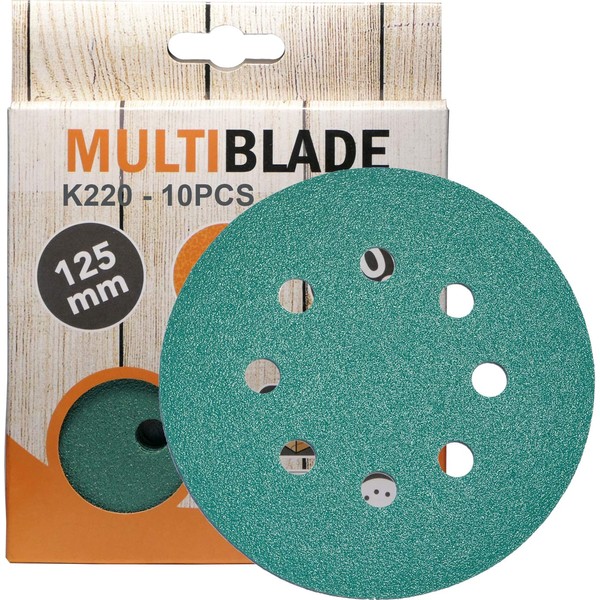 Multiblade Professional Velcro Sanding Discs 125 mm, Pack of 10,