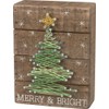 Primitives by Kathy Slat String Art Box Sign, Merry &