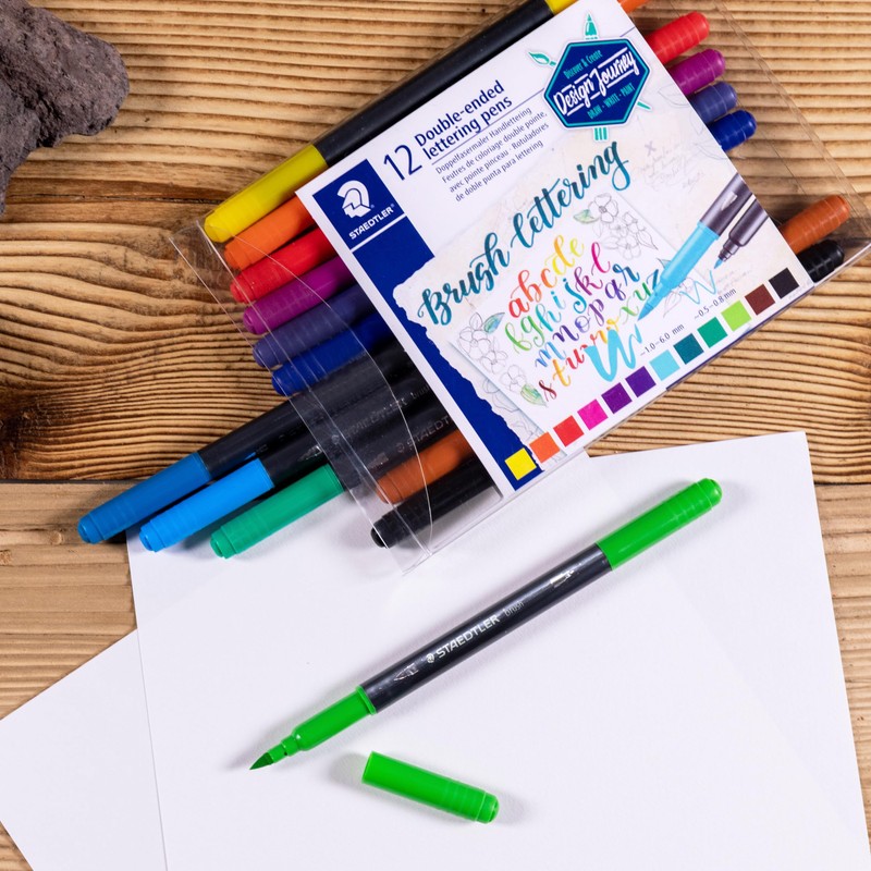 STAEDTLER 3004 TB12 Design Journey Double-Ended Brush Lettering Pens -
