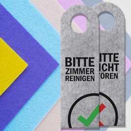 trendaffe - Please do not disturb or clean room door hanger with symbols in grey hotel
