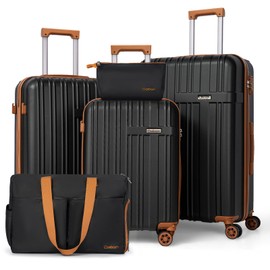 Luggage Sets 5 Pcs, Hardshell Lightweight Durable Suitcase With TSA-Lock