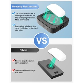 Meatanty Undetectable Mouse Mover Usb Physical Mouse Jiggler Moves Mouse Randomly, Automatic Mouse Mover Device with Cover, LED Display and ON/OFF, Running Frequency Adjustable, Keeps PC Laptop Active
