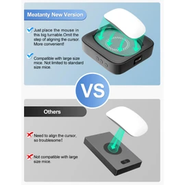 Meatanty Undetectable Mouse Mover Usb Physical Mouse Jiggler Moves Mouse Randomly, Automatic Mouse Mover Device with Cover, LED Display and ON/OFF, Running Frequency Adjustable, Keeps PC Laptop Active