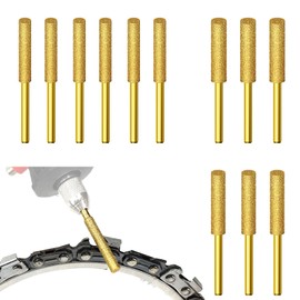 Pack of 12 Diamond Chainsaw Sharpeners 3 Size 4 mm 4.8 mm 5.5 mm Chainsaw Sharpener High Hardness Chainsaw Sharpener Titanium Coated Chainsaw Sharpener for Chainsaws for Sharpening and Grinding