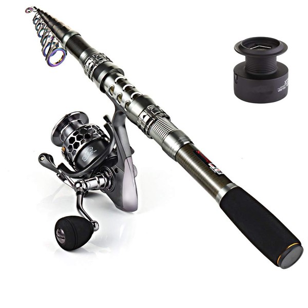 Sougayilang Spinning Fishing Rod and Reel Combos Portable Telescopic Fishing Pole Spinning reels for Travel Saltwater Freshwater Fishing(2.1M/6.89FT)