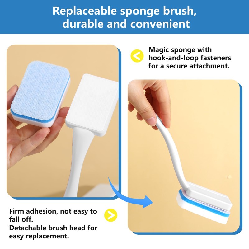 Magic Sponge Eraser Brush, 20 Replacement Pads with Handle