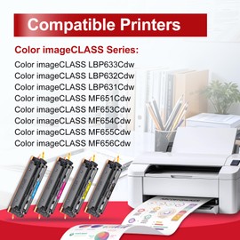 InkNI 067 067H Toner Cartridge Set Replacement for Canon 067 Toner Cartridge Set for Canon ImageCLASS MF656Cdw MF654Cdw LBP632Cdw LBP633Cdw MF653Cdw Printer Ink High Yield (Black Cyan Magenta Yellow)