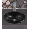 Monarch Abode 17-inch Hand Hammered Matte Black Oval Drop-in Bathroom