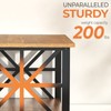 GreenForest Coffee Table with Round Corner, Farmhouse Center Table with