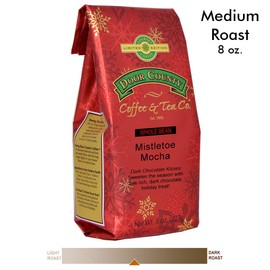 Door County Coffee Holiday Seasonal Blend, Mistletoe Mocha, Whole Bean Coffee, 8 oz Bag