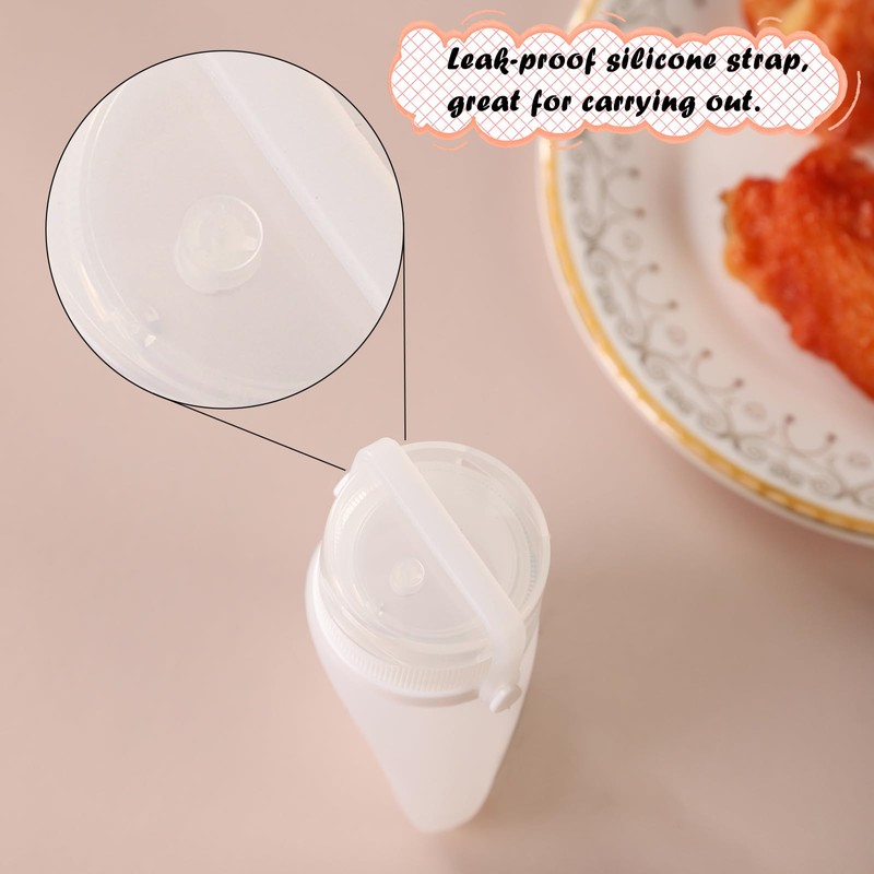 RAMFIYN 6 Pack Silicone Condiment Squeeze Bottles Small Salad Dressing