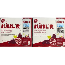BUBBLR Pomegranate Acai Refreshr Antioxidant Sparkling Water - 2 Pack, 12 Cans