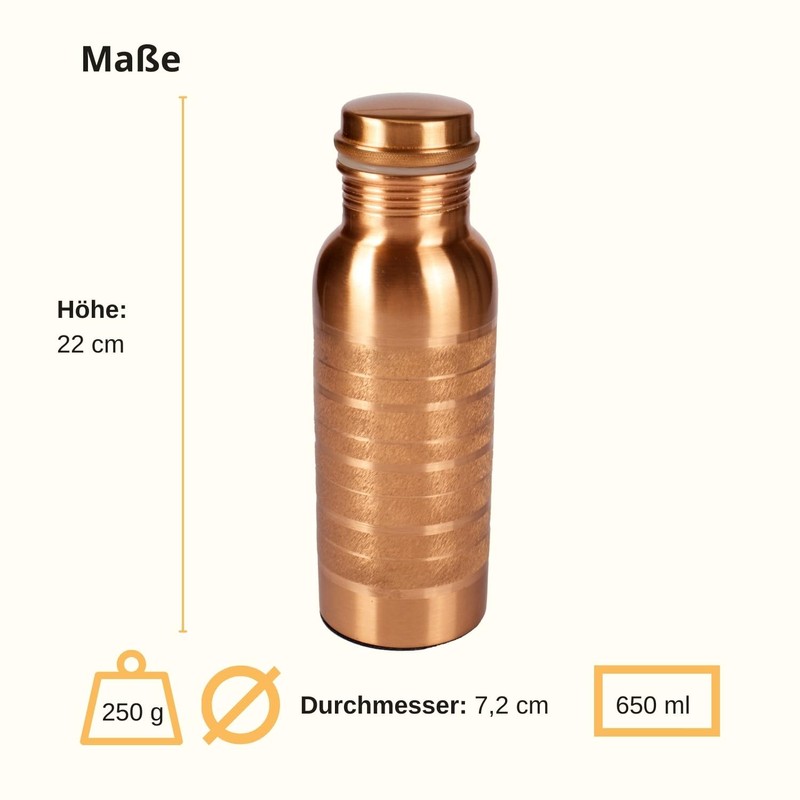 DAYASA Copper Bottle 650/950 ml - Unique Designs to Energise