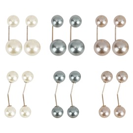 Set of 12 Women's Faux Pearl Lapel Pins Elegant Safety Pins for Sweaters Ideal for Weddings and Banquets Versatile Fashion Accessories Tre Dimensioni Polyester No Stone, Polyester, without stone