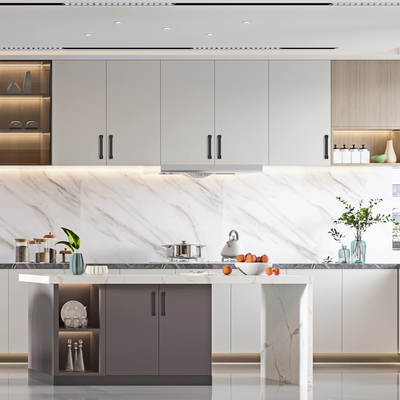 Asidrama 5 Pack 5 Inch(128mm) Matte Black Kitchen Cabinet Handles