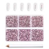 Beadsland 7200pcs Flatback Rhinestones,Pink Rhinestones Nail Gems Round Crystal Rhinestones