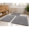 3 Piece Super Absorbent Quick Dry Chenille Bath Mats Set