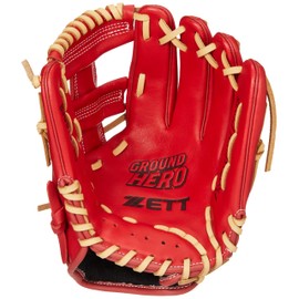 ZETT BJGB76430 Boys Soft Grab, Grand Hero, All-round, Red x Pastel Brown, Right Throw Size: M