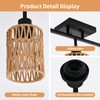 AIBISOD 3-Light Rattan Ceiling Lighting Kits Track Lighting Fixture with