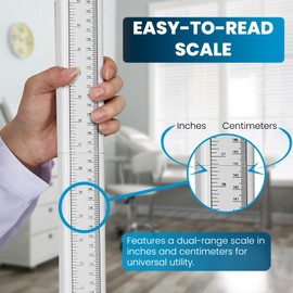 VivaComfort Aluminum Portable Stadiometer, Height Measurement Tool for Adults and Kids, 8–82 In/20–210 cm Measuring Range – for Home, Gym, Pediatric or Medical Offices, with Carrying Bag