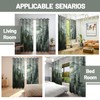 Forest Green Blackout Curtains Patterned Misty Nature Rustic Grommet Window