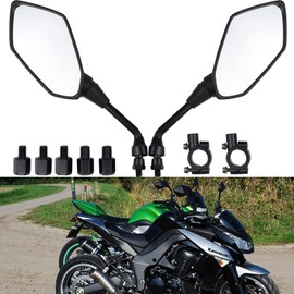 YOUNDERM Motorcycle Rear View Mirrors 8mm 10mm Handle Bar with 7/8" Mount Clamp for Scooter Dirt Quad Bike ATV's Yamaha ​Honda Suzuki Kawasaki