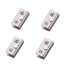 TopHomer 4PCS Glass Clip Strike Plate Magnetic Rectangular Glass Clamp 1.57 * 0.82 * 0.35in For Cabinet,Glass Door,Wardrobe(Thickness of Clampable Glass 0.19~0.31in,model B)
